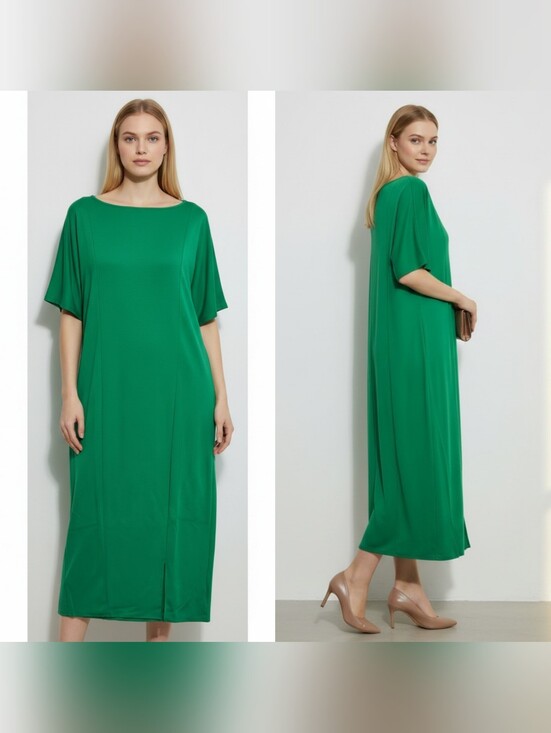 torrid Dresses & Skirts - NWT Torrid midi studio bodycon dress jelly bean green slit stretch short sleeves